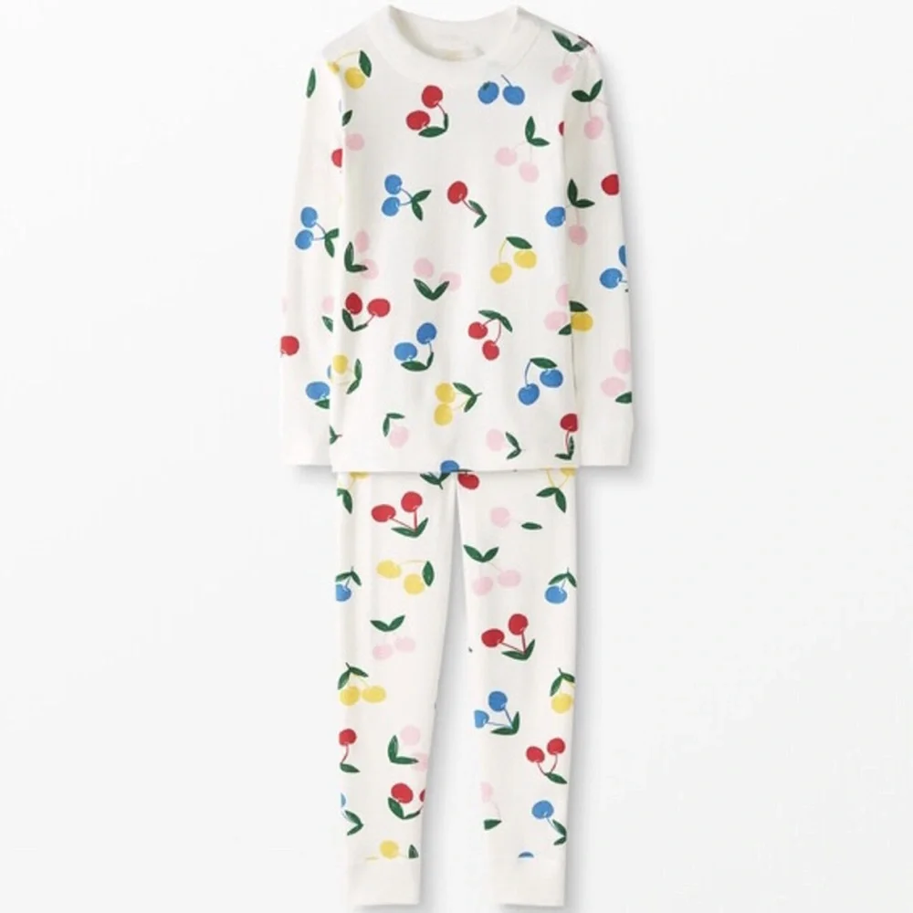Girls NWT Hanna Andersson Cherry Pajamas Print PJ Set Size 4